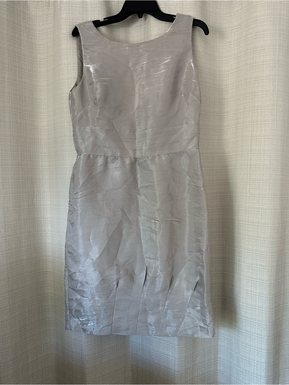 ANTONIO MELANI Silver Sheath Midi sleeveless Dress 10